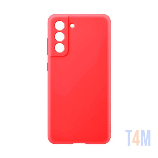 Silicone Case with Camera Shield for Samsung Galaxy S21 FE 5g Red